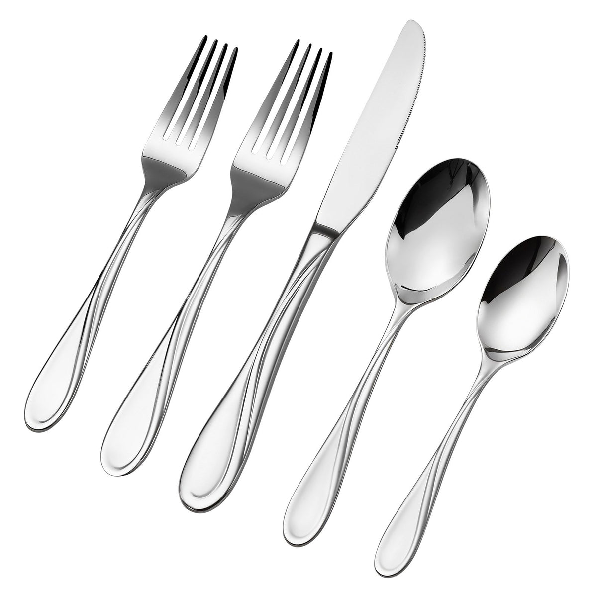 VEVOR 65-Piece Silverware Set, Food-Grade Stainless Steel Flatware Utensils, Mirror Finished Cutlery Set, Dishwasher Safe Eating Tableware for Kitchen Home, Service for 12, Include Knife Fork Spoon - 304BXGCJTZ65LRCMSV0 - view 10