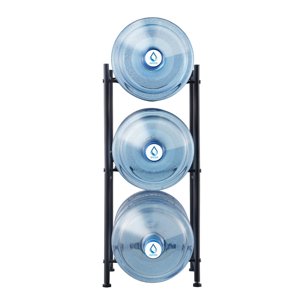 VEVOR 3 Tiers Water Jug Holder, 5 Gallon Water Bottle Holder, Single Row Water Bottle Rack for 3 Bottles, Heavy Duty Water Jug Rack for Kitchen, Office, Living Room, Black - 5JLTZSSTSTZCO9G2HV0 - view 10