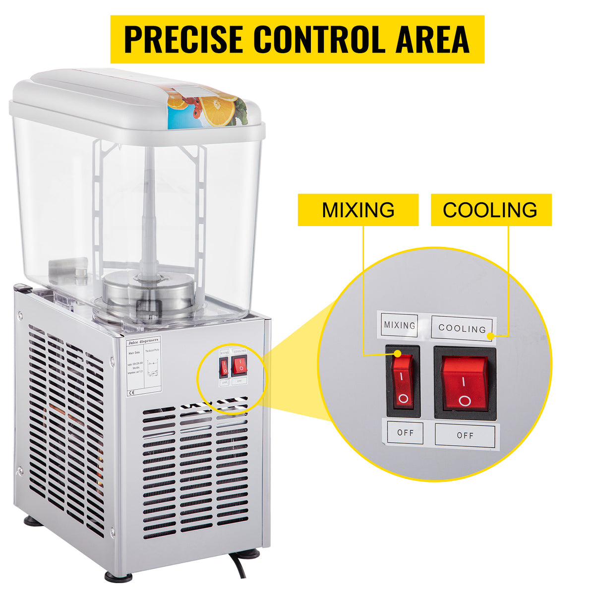 VEVOR Refrigerated Beverage Dispensers - view 28; beverages and bottle not included