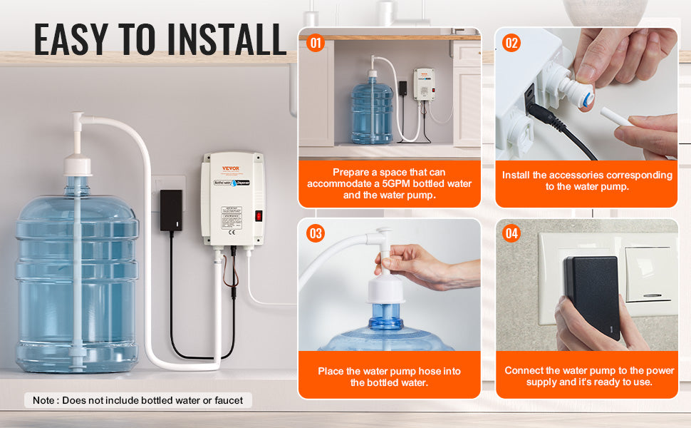 VEVOR Bottled Water Pump Systems - view 26; beverages and bottle not included