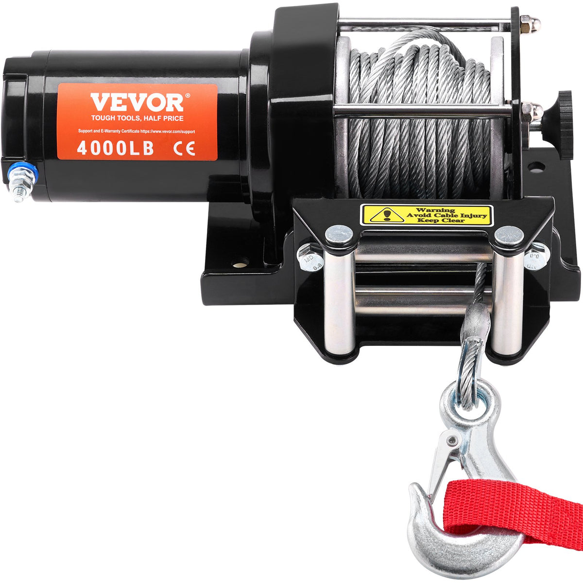 VEVOR Electric Winch, 4000 lb Line Pull Capacity, 12V DC ATV/UTV Winch with Φ3/16 in x 39 ft 7 Strands Steel Cable Roller Fairlead Wireless & Wired Remote Control, IP55 Waterproof for Towing UTV ATV - ATVGSSJPYXWXEJRPBV9 - view 10