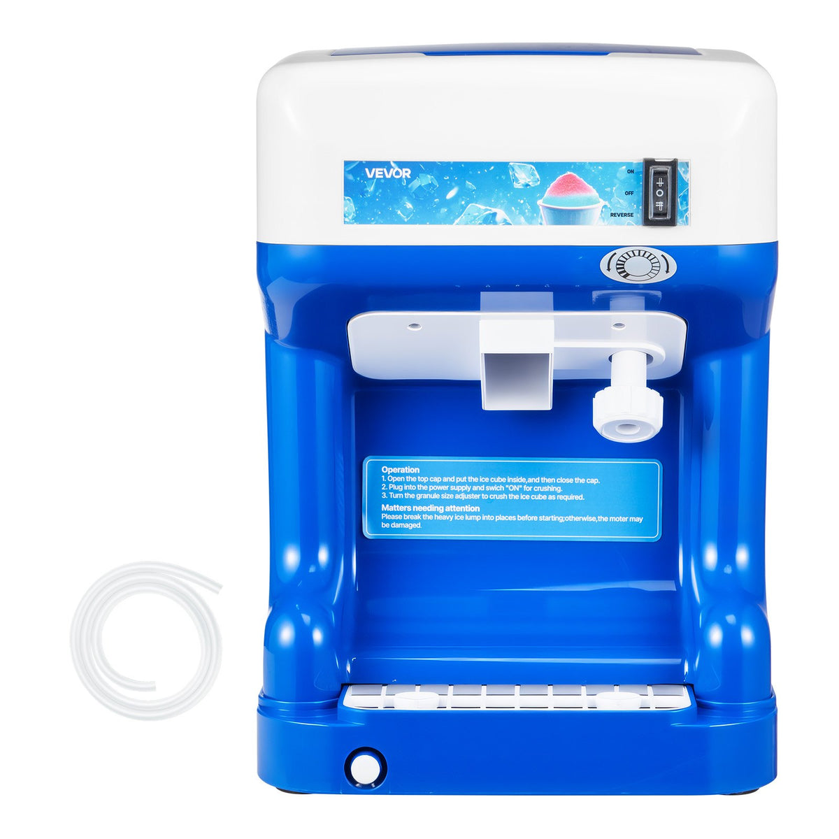VEVOR Commercial Ice Shaver Crusher, 286lbs Per Hour Electric Snow Cone Maker with 2L Ice Cube Box, 250W 1500RPM Tabletop Shaved Ice Machine for Parties Events Snack Bar, Home and Commercial Use (Blue) - BBJLB250WBDH8T611001V1 - view 10