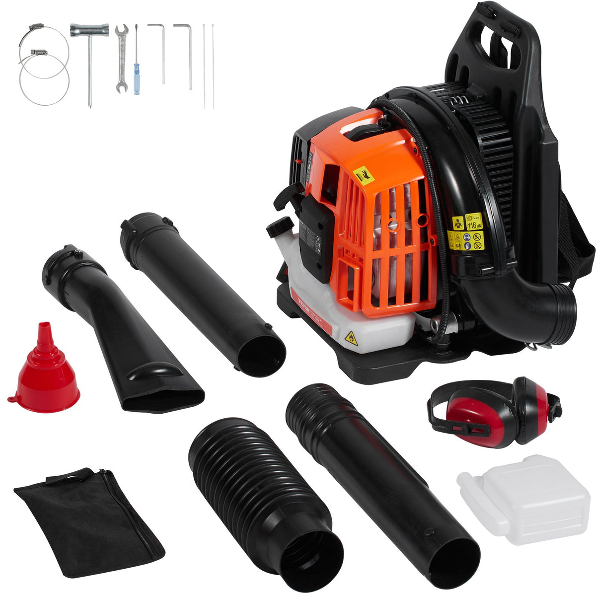 VEVOR Backpack Leaf Blower, 52CC 2-Cycle Leaf Blower with 1.37L Fuel Tank, 480CFM Air Volume 175MPH Speed, Ideal for Lawn Care, Leaf Cleaning, and Snow Removal - BBSRYCYJ52CC3SVF9V0 - view 10