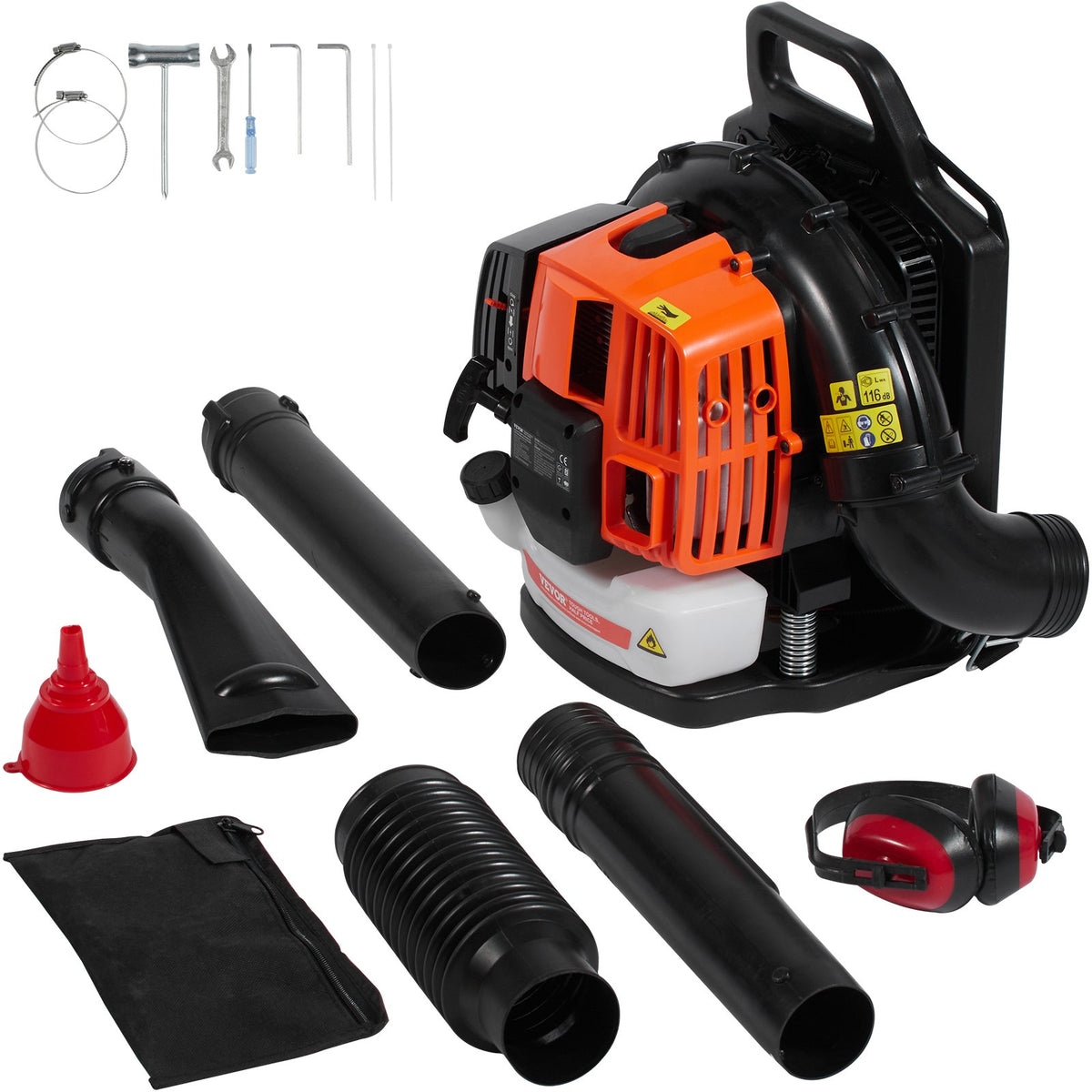 VEVOR Backpack Leaf Blower, 63CC 2-Cycle Gas Leaf Blower with 1.89L Fuel Tank, 1110CFM Air Volume 220MPH Speed, Ideal for Lawn Care, Leaf Cleaning, and Snow Removal - BBSRYCYJ63CCT7396V0 - view 10