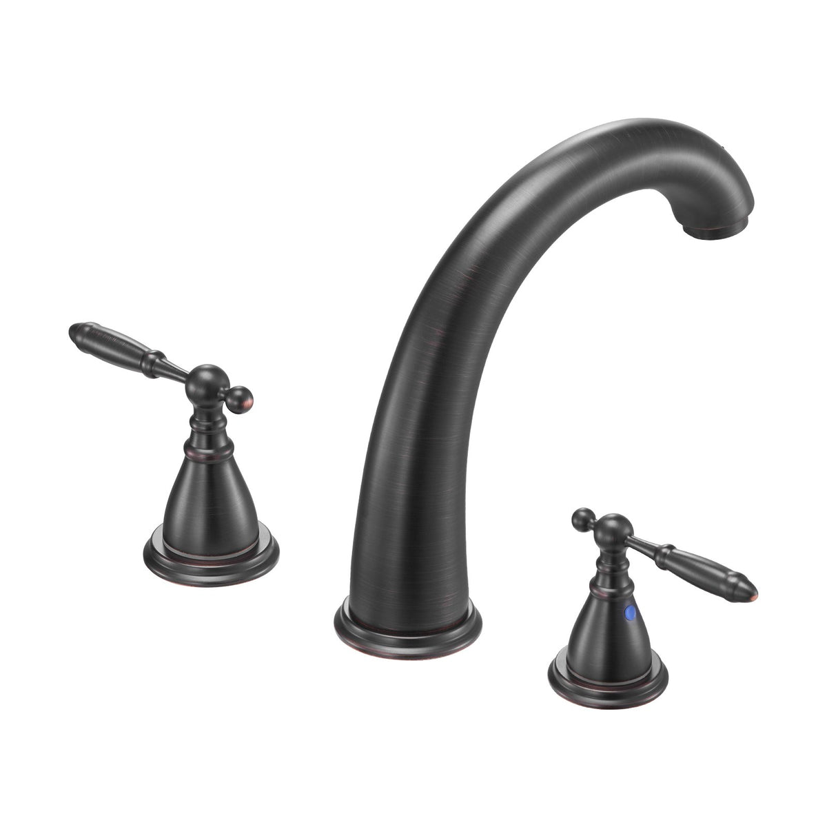VEVOR Roman Tub Faucet, 3 Hole Waterfall Bathtub Faucet, Gooseneck Bath Tubs Faucets Set with 2 Handles, Roman Tub Faucets Deck Mount for Pet Washing, Adult Bathing, Bronze, Temperature Control - BDFDPKBDHS2GY7IXA001V0 - view 10