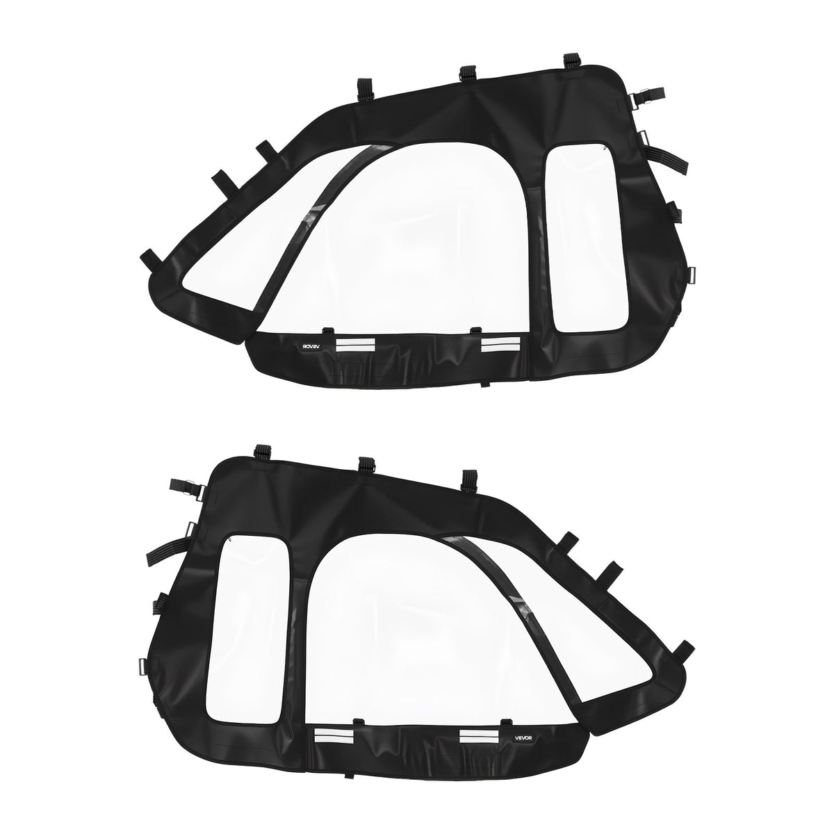 VEVOR Cab Enclosure Upper Doors, Compatible with Polaris RZR XP 1000/XP Turbo 2014-2023, Soft Upper Doors, Windproof Upgraded Zipper UTV Soft Side Window Kit, Work with Side Mirrors and Windshields - BDWQPOLARISRN7Z3V001V0 - view 10