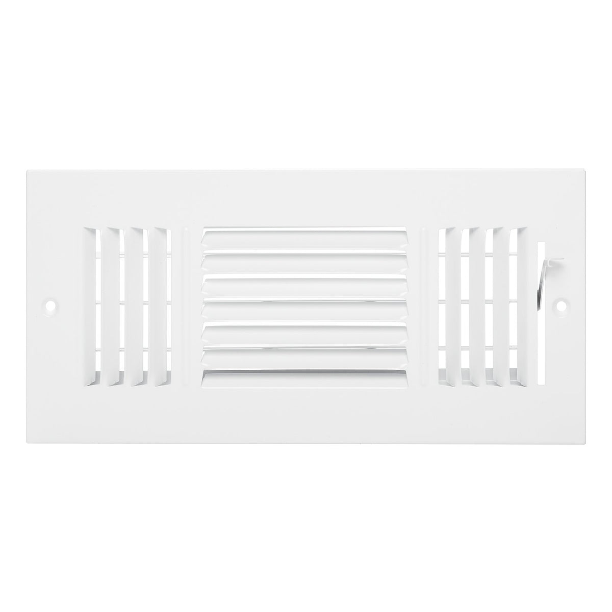 VEVOR 4 x 10 Inch Floor Registers, 6-Pack Floor Vents, HVAC 3-Direction Iron Vent Grilles for Home/Office Wall & Ceiling, Rustproof Anti-Peeling Air Vents Deflector Adjustable with Metal Damper, White - BGGZTFKTSLQMW2UCAV0 - view 10