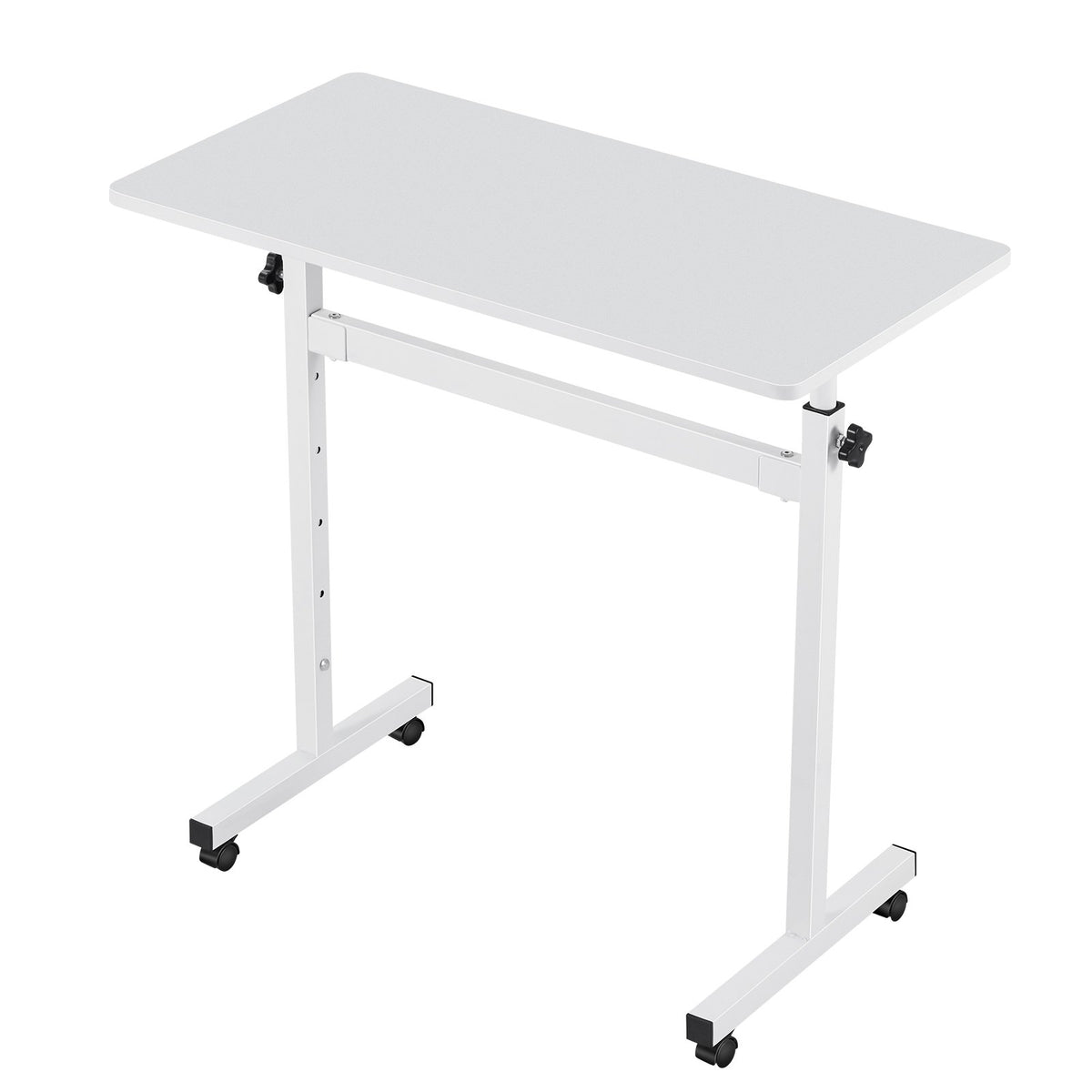 VEVOR Standing Desk, Adjustable Height Mobile Stand Up Desk with Lockable Casters, 32 x 16 in Small Computer Sit Stand Rolling Workstation with Hook, 55.1 lbs Desktop Capacity, for Home Office, White - BGGZTXYAZCGS0HXSV001V0 - view 10