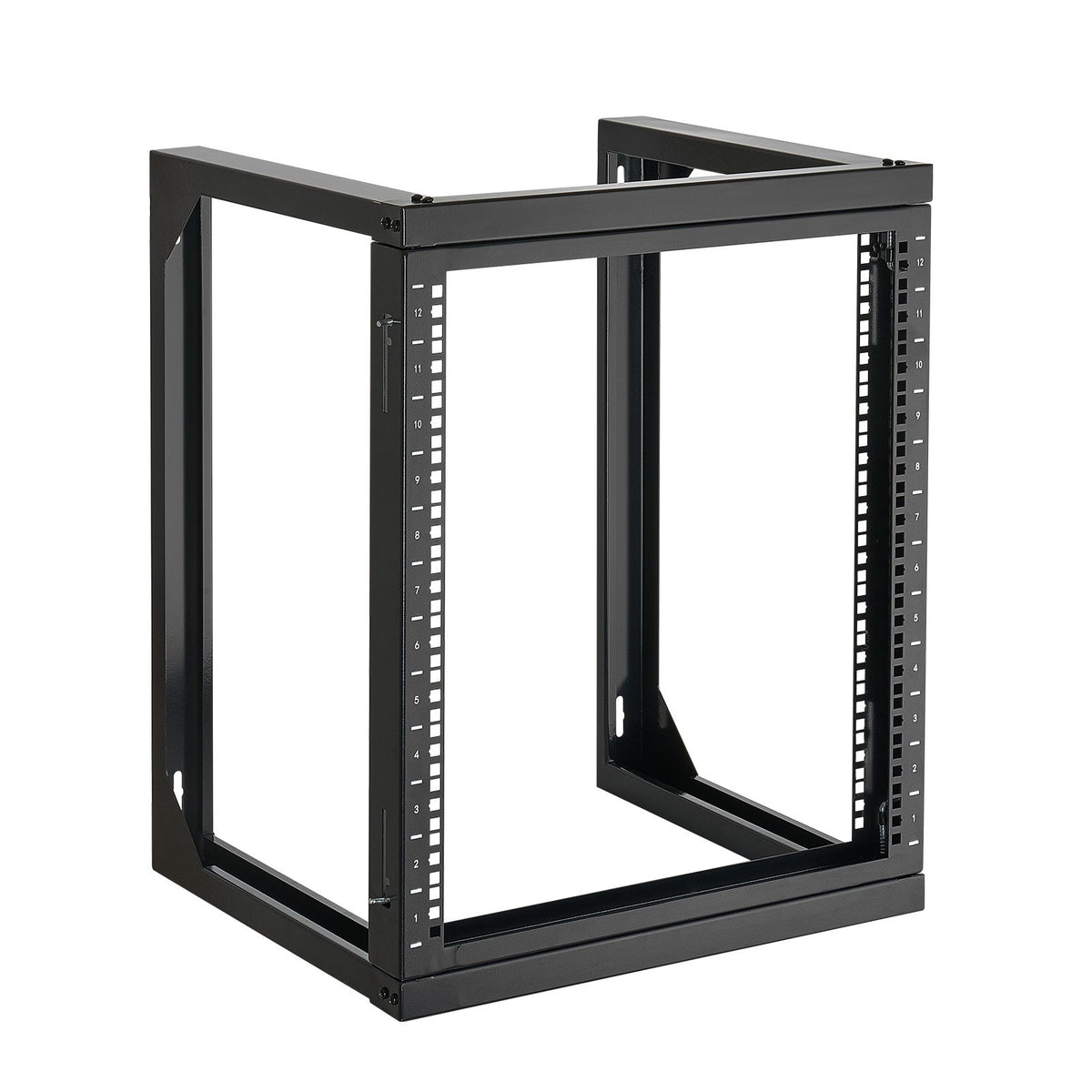 VEVOR 12U Wall Mount Server Rack, 150 lbs Max Load Capacity, Open Frame Network Rack with 180 Degrees Gate Swing, Carbon Steel, for 19-Inch IT Network Equipment & AV Devices Computer Server, Black - BGSJJ12U18YC9I110001V0 - view 10