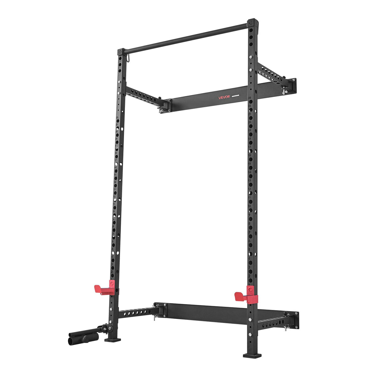 VEVOR Folding Power Cage, Wall-Mounted Power Rack Squat Rack, Multifunctional Strength Training Workout Equipment with Landmine Holder, Adjustable J-Hooks & Pull-Up Bar for Home Gym, 1000LBS Capacity - BGSSDJKZD000GAF2E001V0 - view 10