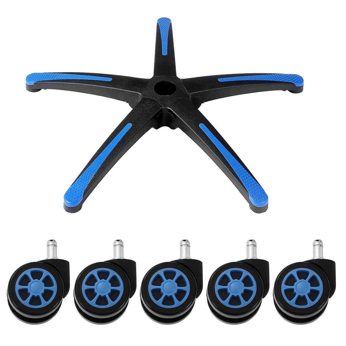 VEVOR Office Chair Base Replacement, 28", 2500 lbs Static Load, Heavy Duty Universal Computer Desk Chair Stool Base Part with 5 Casters and Reinforced Legs, Desk Chair Base Replacement, Black + Blue - BGYDZPJ28SLDLF8LRV0 - view 10