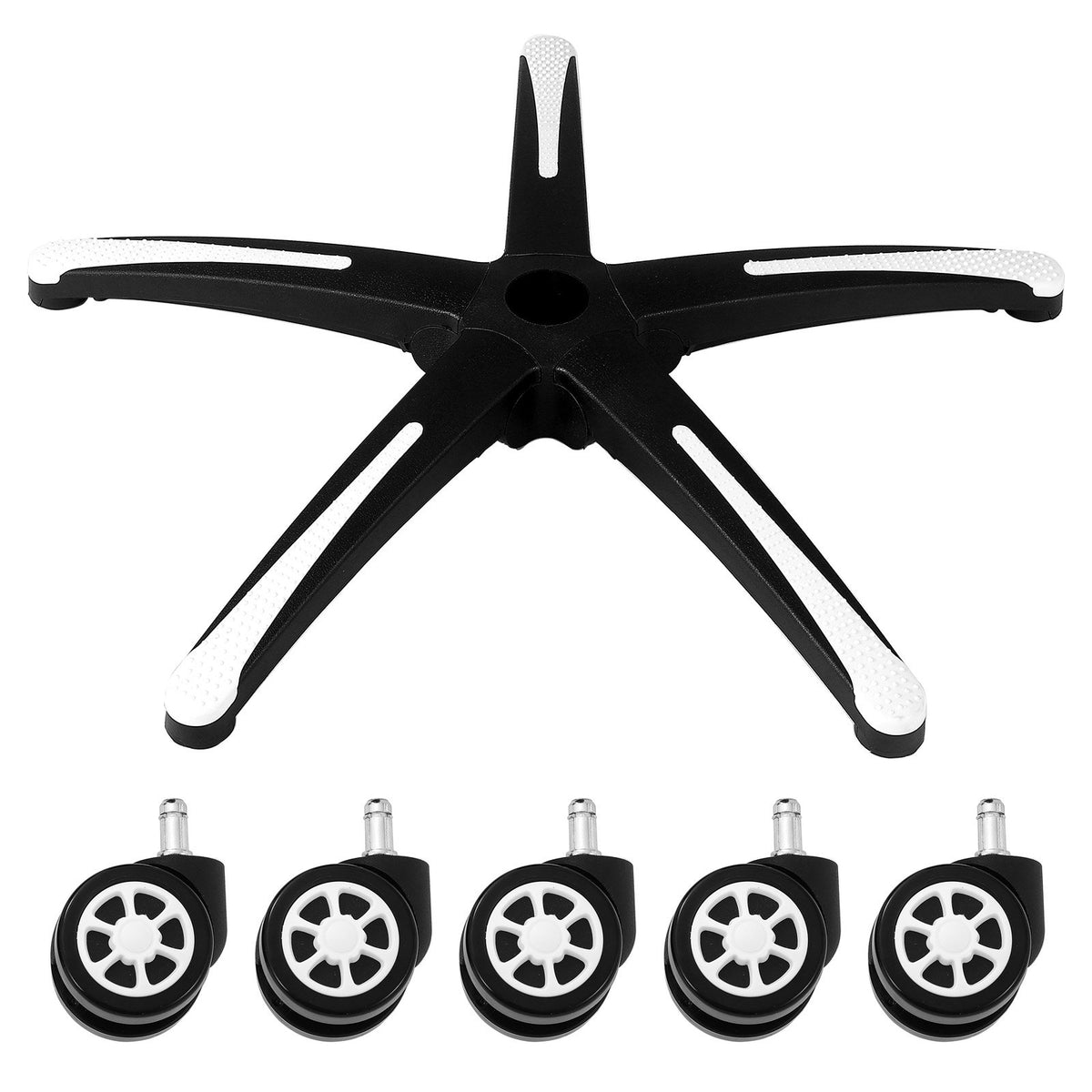 VEVOR Office Chair Base Replacement, 28", 2500 lbs Static Load, Heavy Duty Universal Computer Desk Chair Stool Base Part with 5 Casters and Reinforced Legs, Desk Chair Base Replacement, Black + White - BGYDZPJ28SLDN9VYEV0 - view 10