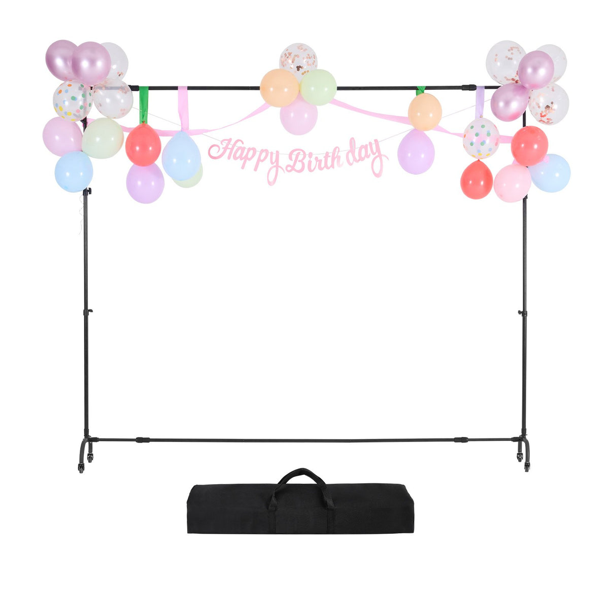 VEVOR Backdrop Stand with Wheels, 7 x 10 ft Adjustable Photo Backdrop Stand Kit, Moveable Background Backdrop Stand, Heavy Duty Projector Screen Stand, for Wedding, Photo Studio & Party - BJJ2KKYDS710H7CIRV0 - view 10