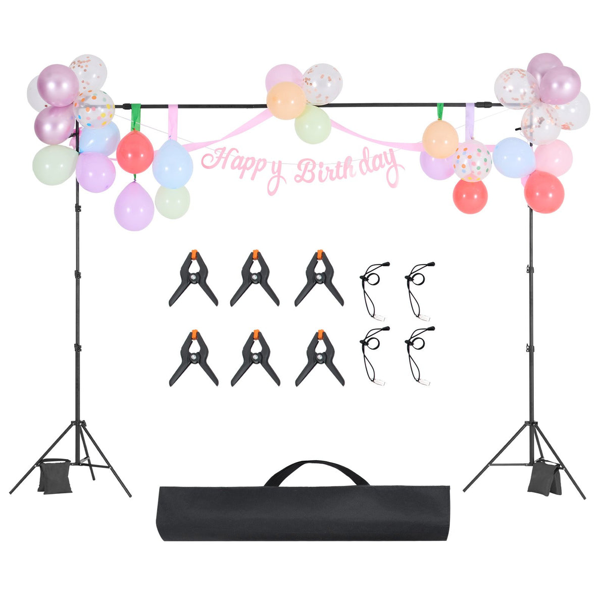 VEVOR Backdrop Stand, 8.5 x 10 ft Adjustable Photo Backdrop Stand Kit, Portable Background Backdrop Stand with 2 Tripods, Heavy Duty Projector Screen Stand, for Wedding, Photo Video Studio & Party - BJJ2KLJ8510FOVLKXV0 - view 10