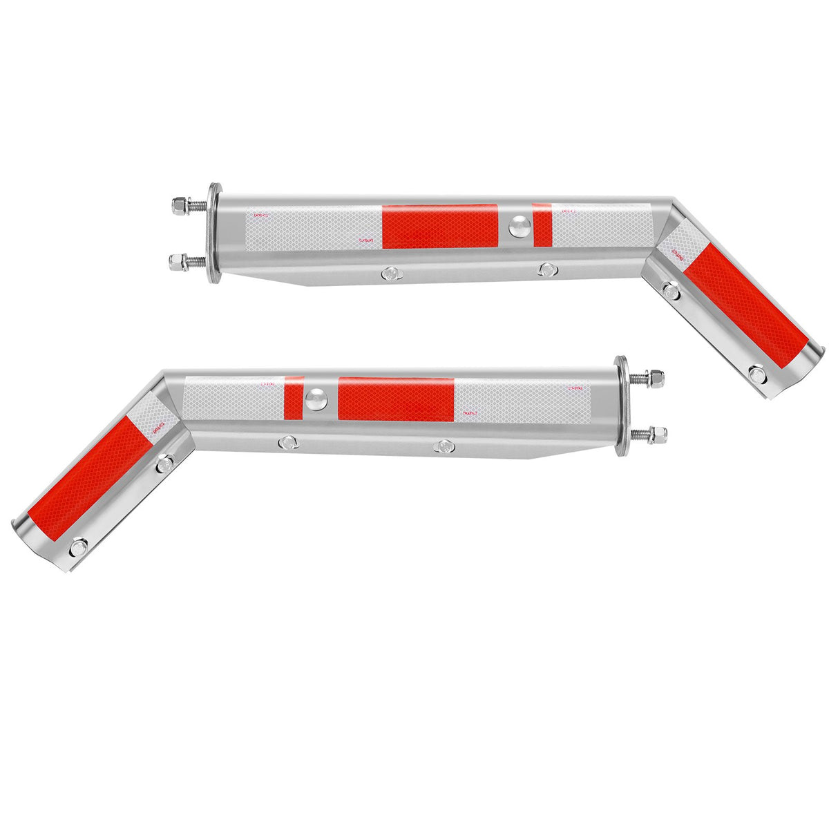 VEVOR Stainless Steel Angled Spring Loaded Mud Flap Hangers, 2-1/2" Bolt Spacing Mudflap Hangers for Semi Trucks, 1 Pair Heavy Duty Semi Truck Mud Flap Hanger Set with Reflective Strips, Silver - BKCDNBDJ212ILJ4FL001V0 - view 10