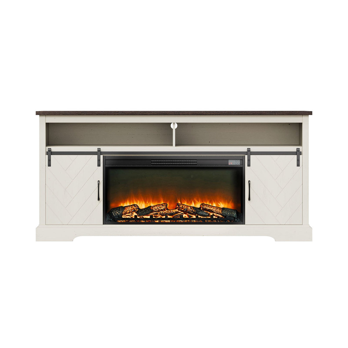 VEVOR Fireplace TV Stand, Farmhouse Fireplace TV Stand for TVs up to 80 inch, Farmhouse Entertainment Center with 36 inch Fireplace & LED Lights, Electric Fireplaces for Living Room Bedroom, White - BLDSJNSF70CDYQZB3001V1 - view 10