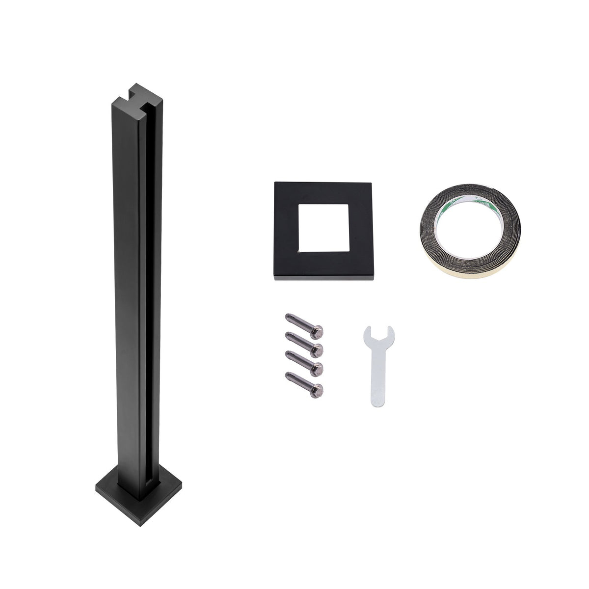 VEVOR Glass Clamp, 37.4" Height Glass Railing Bracket for 0.39 "-0.47 " Thickness Tempered Glass, 304 Stainless Steel Glass Mounting Clamp, Glass Shelf Bracket for Balcony, Garden, Deck, Stair, Black - BLLGZHS95CM1MKWL1V0 - view 10