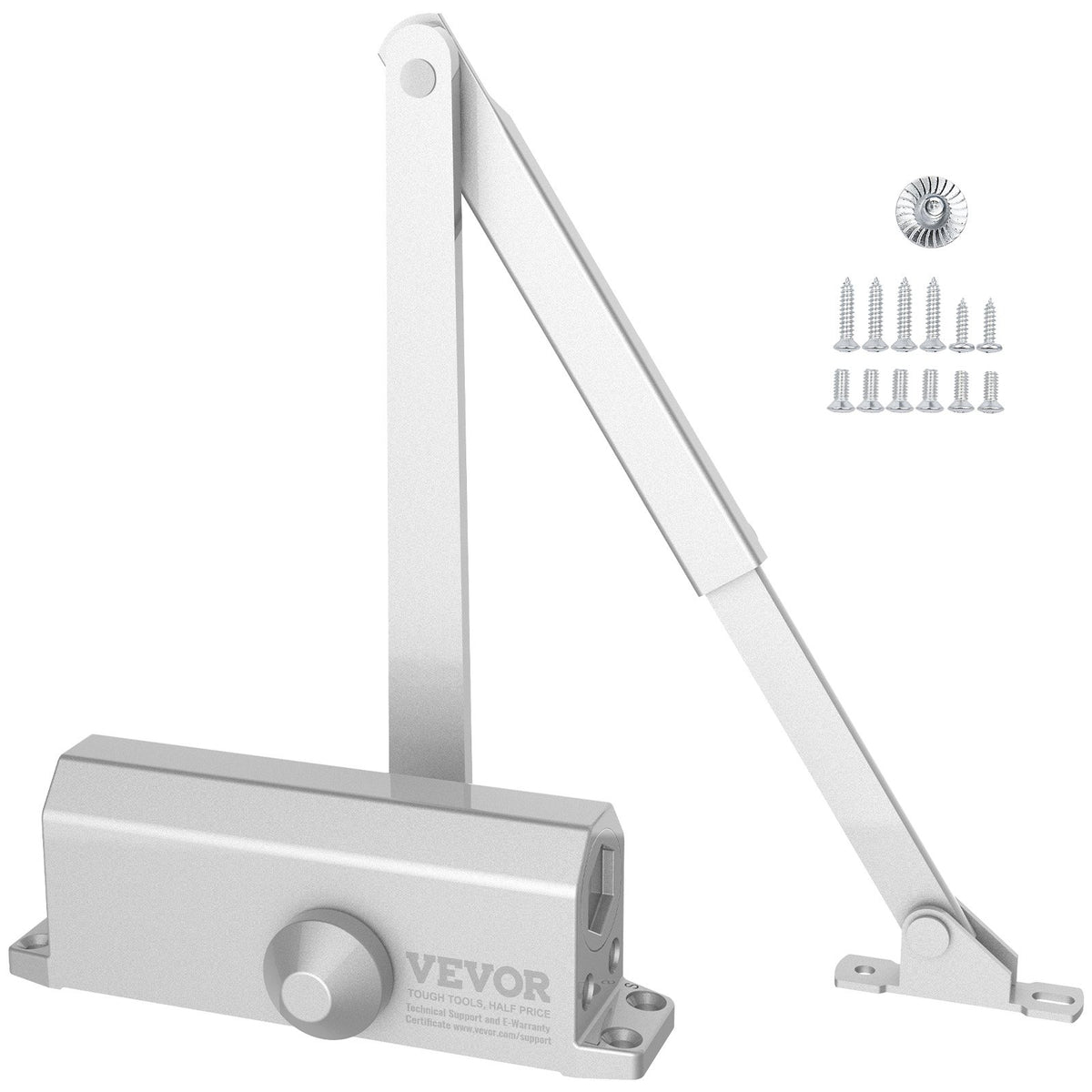 VEVOR Door Closer, Automatic Door Closer Commercial or Residential Use for Door Weights 150 Lbs, Adjustable Size Hydraulic Buffer Door Closers Heavy Duty Cast Aluminum Body, Easy Install, Silver - BMQ150LBSYS1NIWQSV0 - view 10