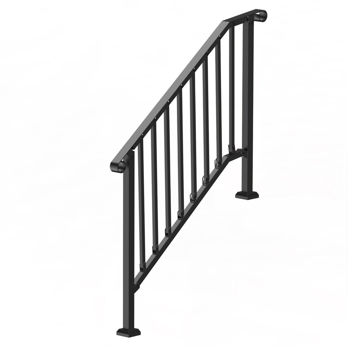 VEVOR Handrails for Outdoor Steps, 3-4 Step Stair Hand Rail Kit, Transitional Iron Railings with Installation Kit, Stair Rails for Seniors, Concrete Steps & Porch & Deck, Black Retro Arch - BPXGMDZLSLZF6CMUIV0 - view 10