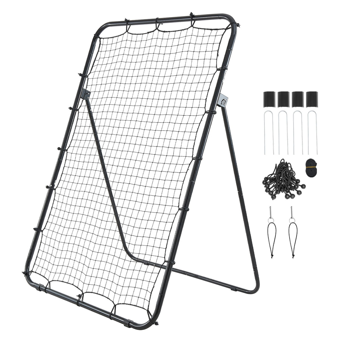 VEVOR Baseball Softball Rebounder Net 4 x 6 ft Pitch Back Trainer Target, 5 Adjustable Angles with Strike Zone, Steel Frame, Bounce Back Net for Pitching & Fielding Training, Return Practice - BQHDWJDKD46FJ8UGP001V0 - view 10