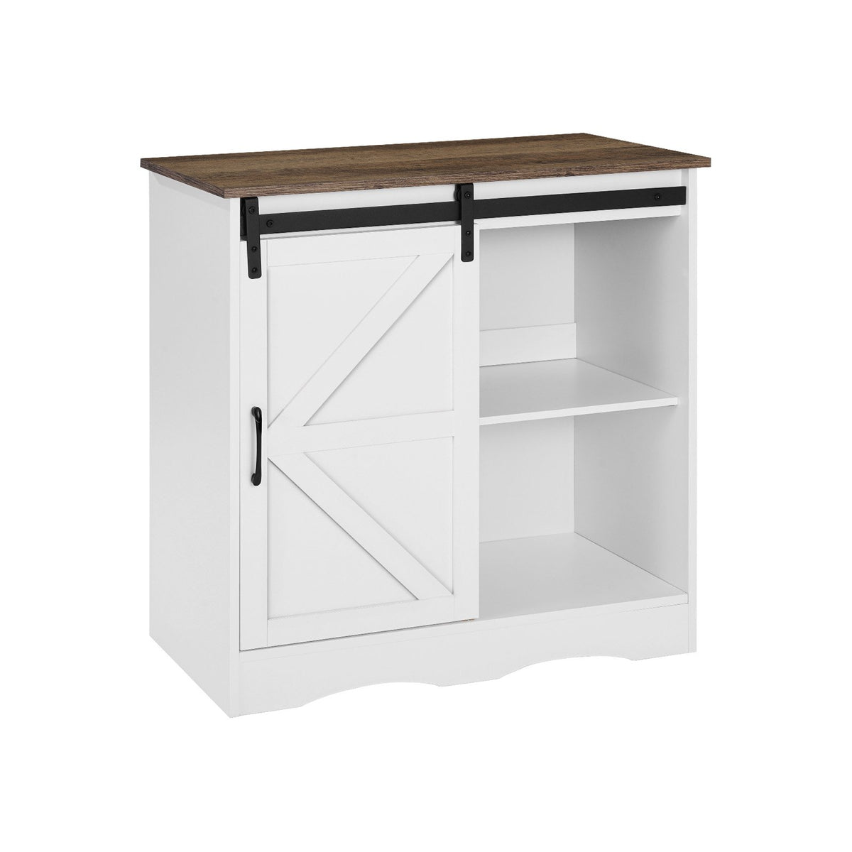 VEVOR Coffee Bar Cabinet, 31.5 x 13.8 x 31.5 in Farmhouse Coffee Bar Cabinet with 3-Tier Storage, Coffee Bar Table with Barn Door, Farmhouse Sideboard Buffet Cabinet for Living Room, Entryway - BSZSJ32YCZSB4C8PVV0 - view 10