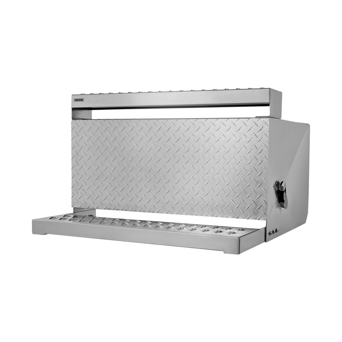 VEVOR Semi-Truck Step Tool Box, 31" x 30" x 19" Heavy Duty Aluminum Diamond Plate Toolbox, Waterproof Cab Entry Step Storage Box with Shock-Absorbing Latch for Flatbed, Crane, and Semi Trucks - BTGJXBTGJX2TTCBJ7001V0 - view 10