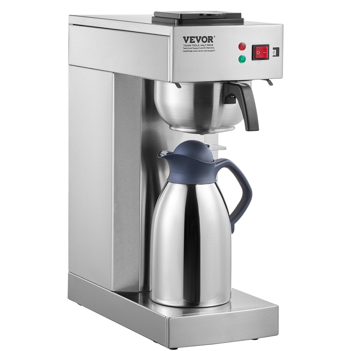 VEVOR 12 Cups Commercial Drip Coffee Maker, Coffee Maker Machine with Thermal Carafe to Keep Warm or Cold, Stainless Steel Pour Over Coffee Brewer for Restaurant, Office, Cafe - BWHSYMSKFJWRZRIP4V1 - view 10