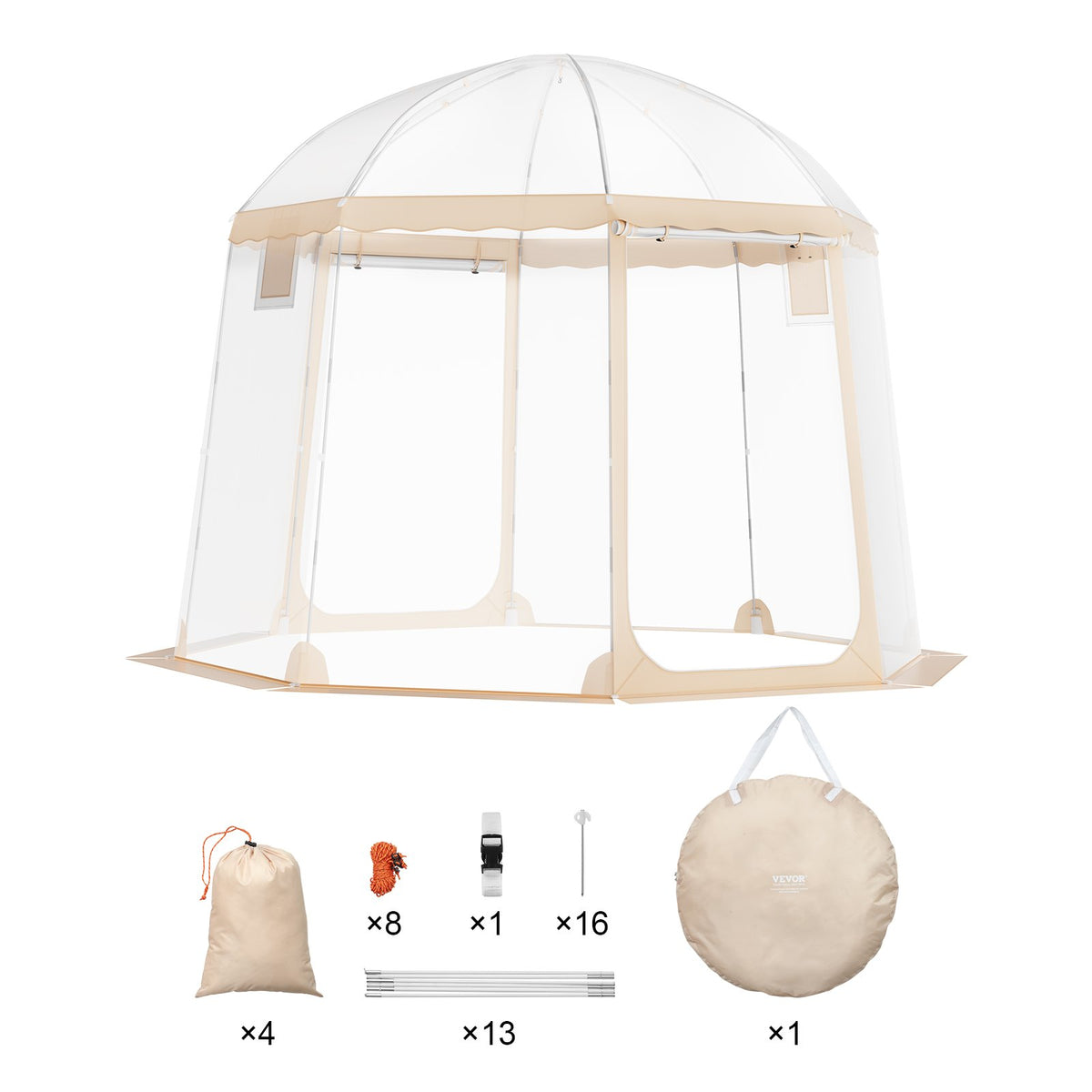 VEVOR Sports Tent, 4-8 People, Instant Pop-Up Tent Shelter Weatherproof Pod, Outdoor Bubble Clear View Tent, Climate Canopy Shelter for Soccer, Football, Softball & Other Sporting Events and Parades - BWZPZXZTMYX14FZKQV0 - view 10