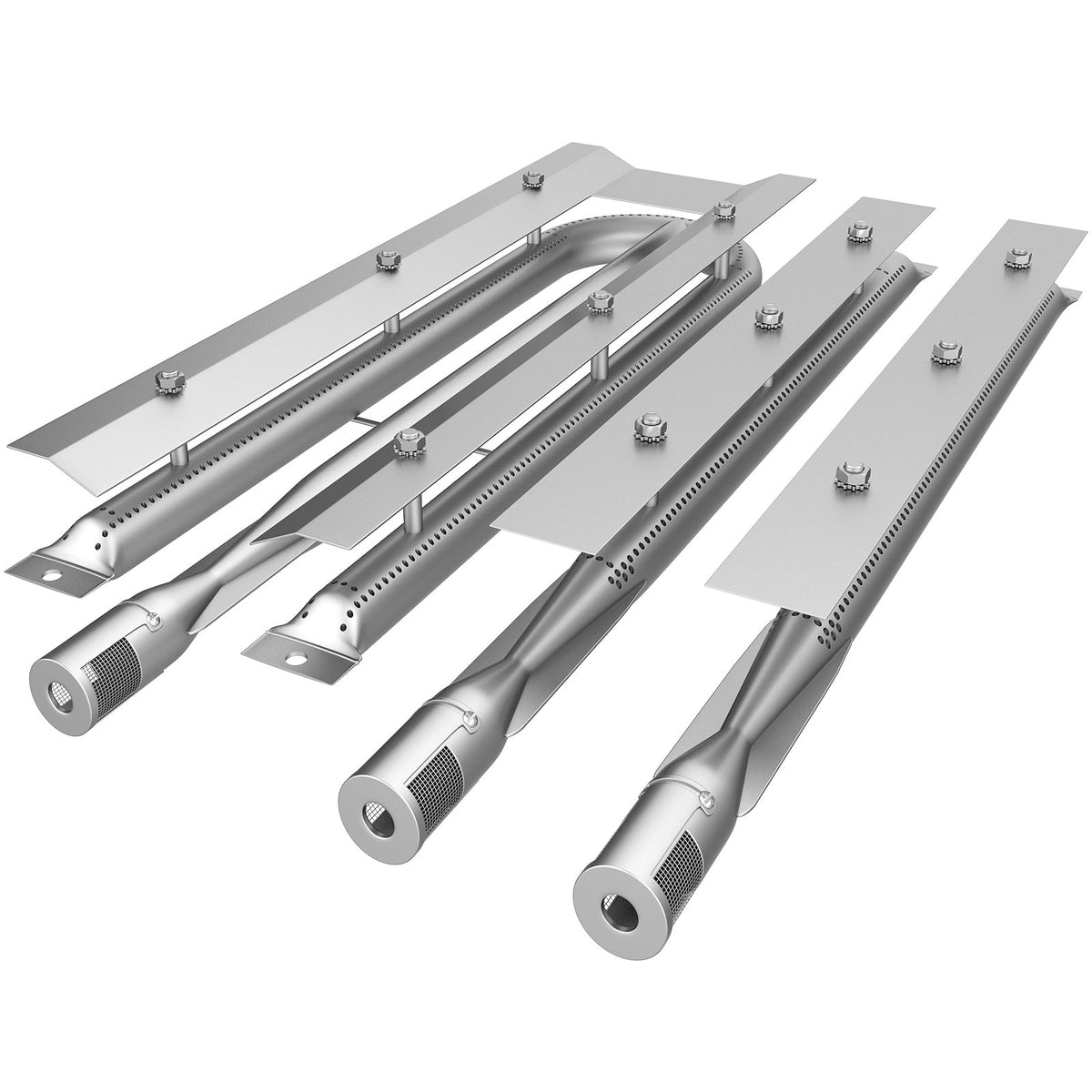 VEVOR BBQ Burners Replacement, Stainless Steel Burner Grill Part Kit, 3 Packs BBQ Burners Replacement, Grill Burner Replacement with Air Flap Barbecue Replacement Parts with Evenly Burning for Gas Gri - BXGRSQ5RXMA48RMT6V0 - view 10