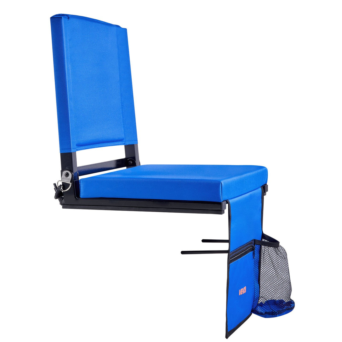 VEVOR Stadium Seat, Folding Bleacher Chair with Back Support and Thick Cushion, Padded Stadium Seat for Bleacher Includes Shoulder Strap, Hooks, Cup Holder, and Side Pocket, Blue Bleachers Chair - BXTYGZY1PCSLUJQUI001V0 - view 10