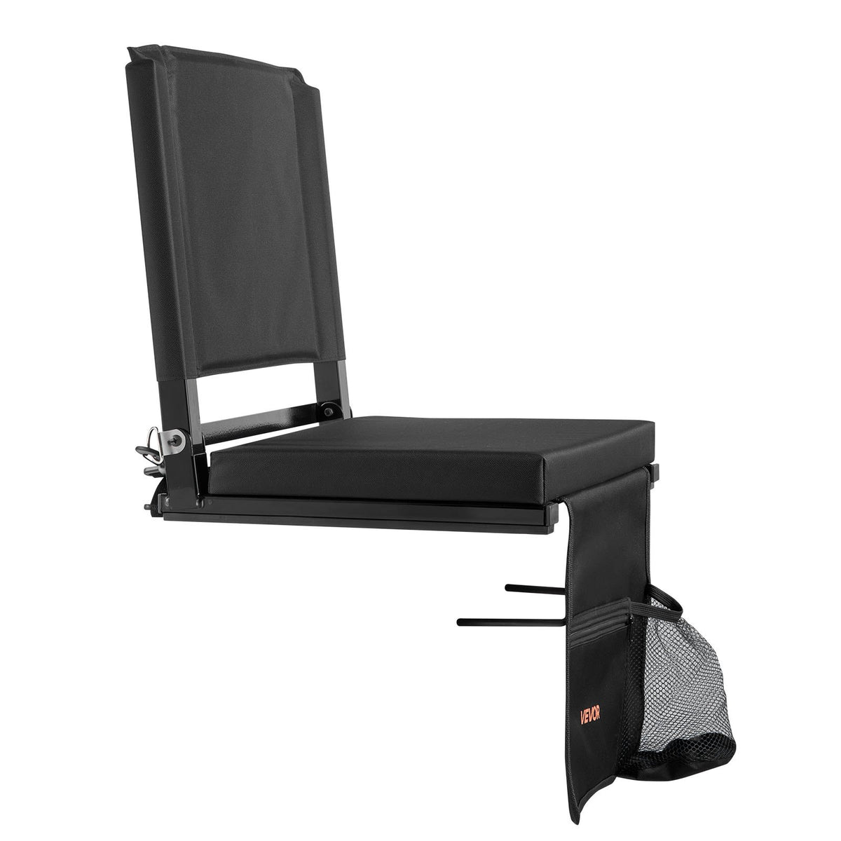 VEVOR Stadium Seat, Folding Bleacher Seat with Back Support and Thick Cushion, Padded Stadium Seats for Bleacher Includes Shoulder Strap, Hooks, Cup Holder, and Side Pocket, Black Bleachers Chair - BXTYGZY2PCSHT1TWM001V0 - view 10