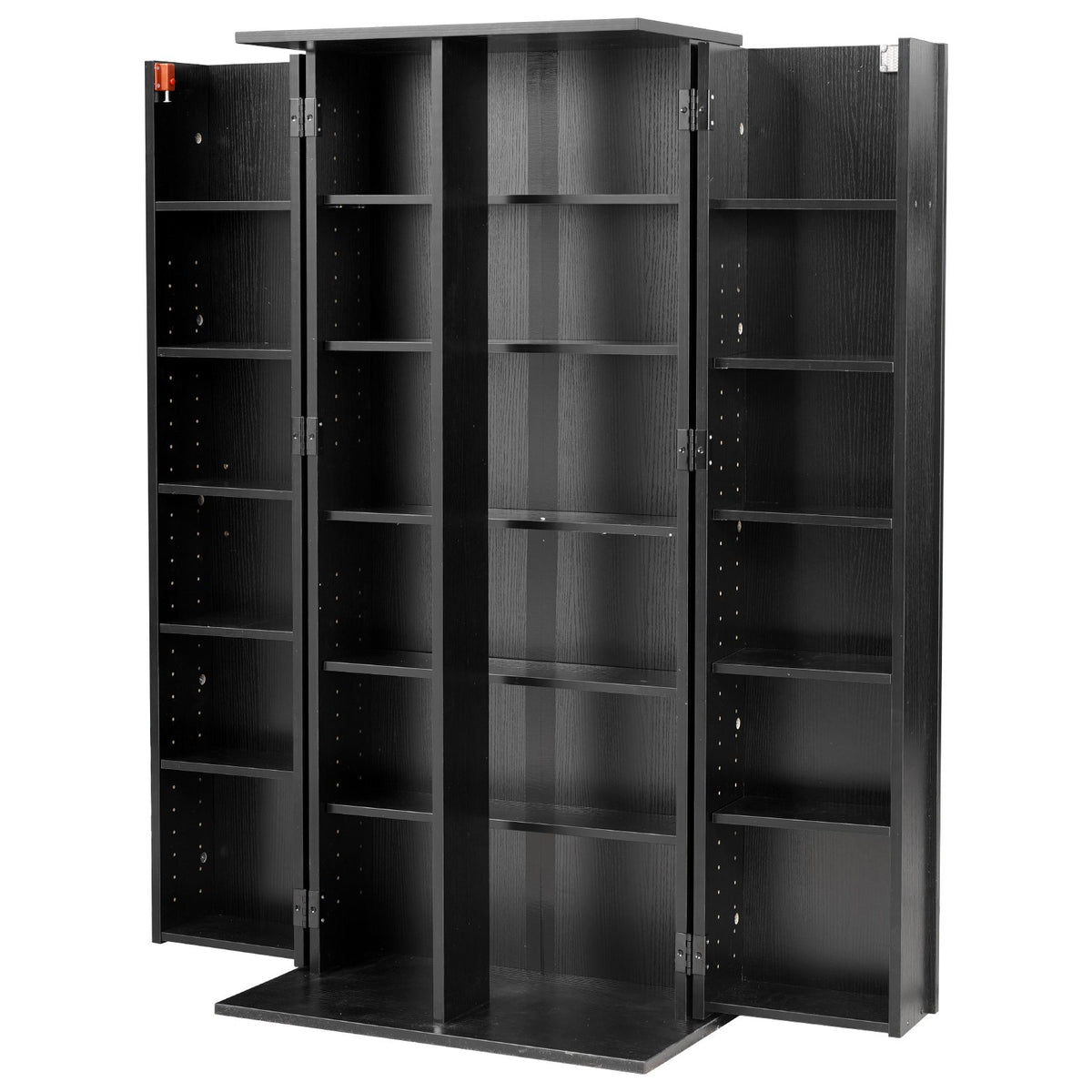 VEVOR Media Storage Cabinet, 6-Tier DVD Shelf Organizer, 24.02 x 14.49 x 50 in Multimedia Storage Organizer for CDs, DVDs, Books, Games, CD Shelf for Living Room, Home Office, Recording Room, Black - CDCCJFBS24GHJOLNM001V0 - view 10