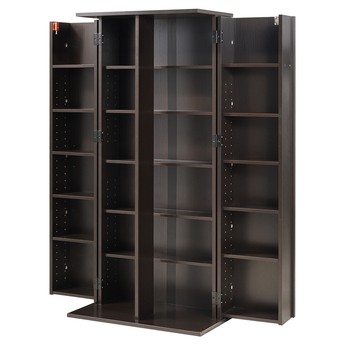 VEVOR Media Storage Cabinet, 6-Tier DVD Shelf Organizer, 24.02 x 14.49 x 50 in Multimedia Storage Organizer for CDs, DVDs, Books, Games, CD Shelf for Living Room, Home Office, Recording Room, Brown - CDCCJFBS24GSI4XH2001V0 - view 10