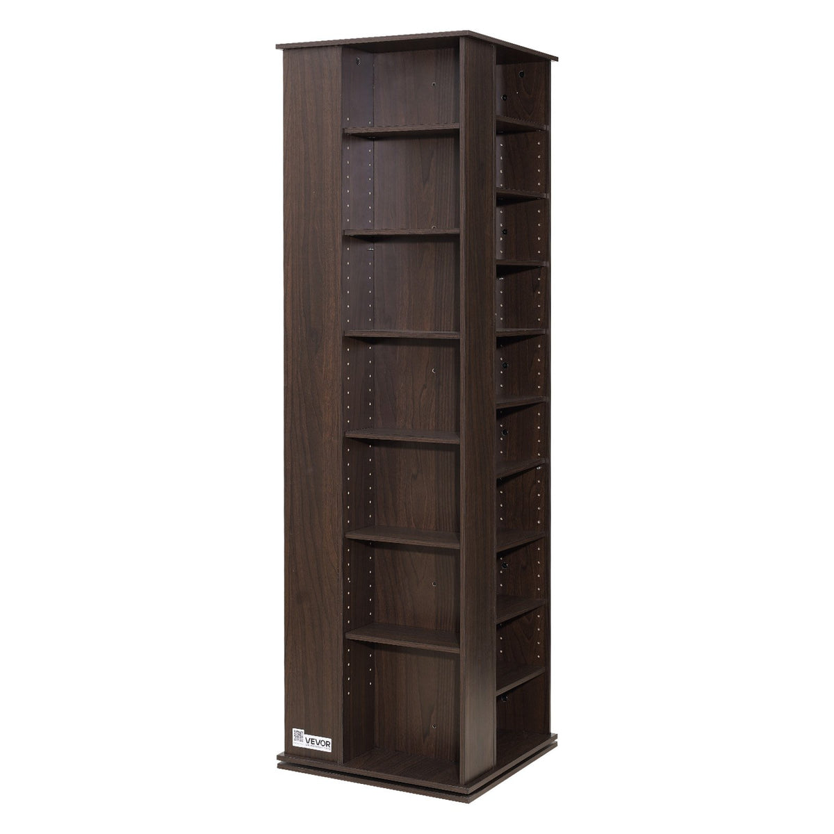 VEVOR Media Storage Cabinet, CD Rack Tower, 34 Compartments Rotating Media Tower Rack for CDs, DVDs, Books and Game Discs, DVD Stand for Living Room, Home Office and Recording Room, Brown - CDCCJSKSTDXZFAFHT001V0 - view 10