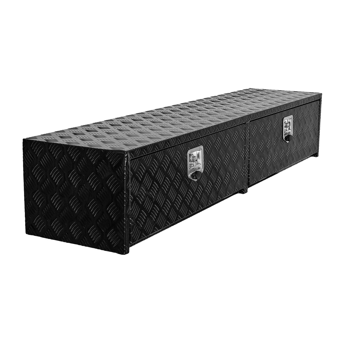 VEVOR Truck Tool Box, 72 x 13 x 16 Inch, Black Aluminum Tread Topsider Toolbox with Dual Drop Doors, Heavy Duty Lockable Storage and Organization Box with Latch, Corrosion-Resistant, for Truck Bed - CDGJXL7213163YTH5001V0 - view 10