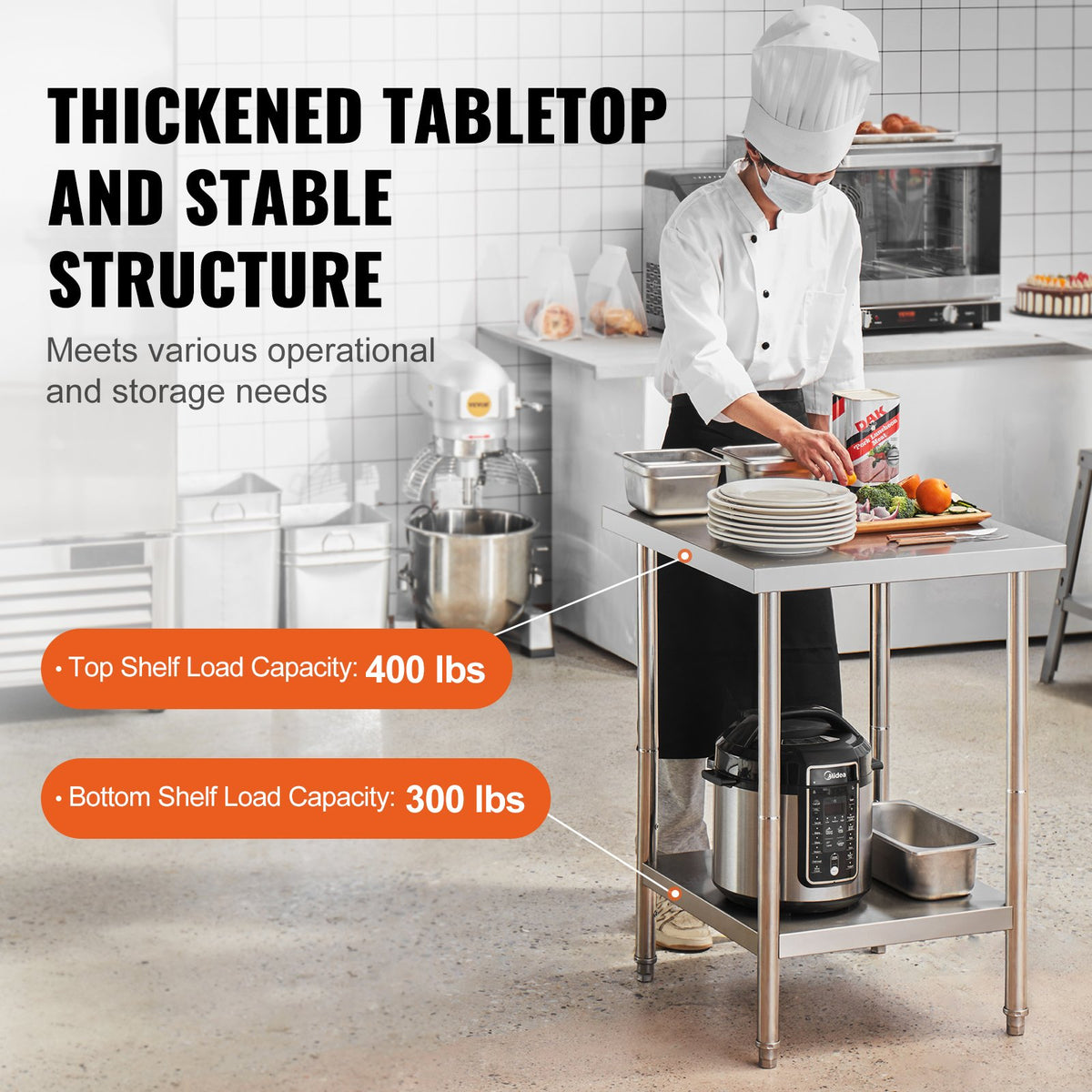 VEVOR Commercial Worktables - Select Your Configuration - CFBXGGZTLCWJ45FJ5V0 - view 3