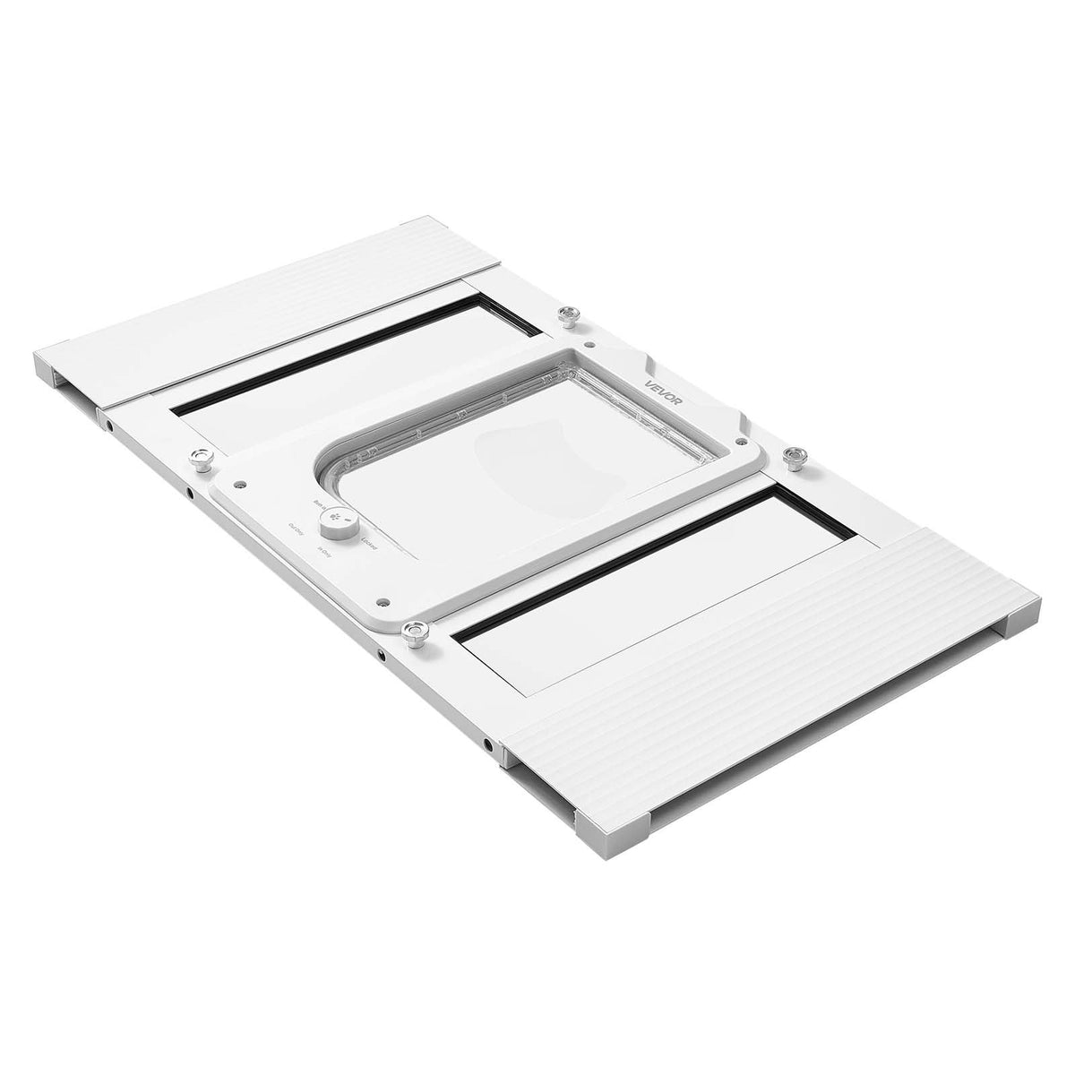 VEVOR Cat Door for Window, Adjustable to Fit Window Width 23"-28", 4 Secure Lock Modes, Aluminum Frame and High-Transparency Glass, Magnetic Closure, Weatherproof Quick-Fit Pet Door for Cats, White - CHMMZYSSK232W040E001V0 - view 10