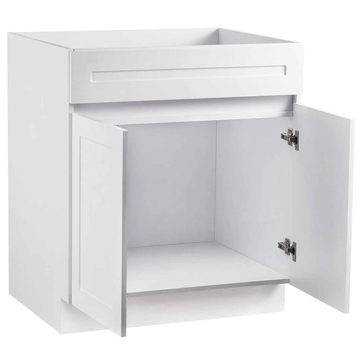 VEVOR White Shaker Base Cabinet, 30-Inch Unassembled Sink Base Cabinet, 30" W x 24" D x 34.5" H Ready to Assemble Cabinet with Soft-Close Doors and Adjustable Shelf, for Home Office - CJDJCJSCDJ1J72CDAV0 - view 10