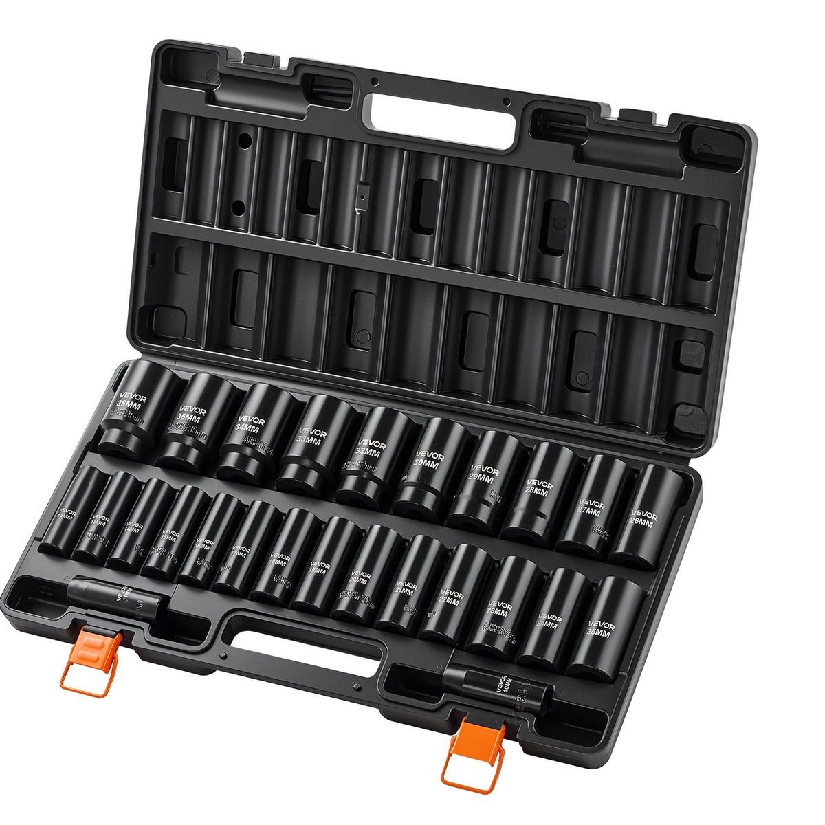 VEVOR Impact Socket Set, 1/2" Drive, 26-Piece Impact Sockets, 6-Point Sockets, Metric 10-30 mm, 32-36 mm, Easy to Identify, with a Sturdy Storage Case, Cr-V Alloy Steel Structure, for Vehicles Repair - CJTTZJCRVCZ2UU0MY001V0 - view 10