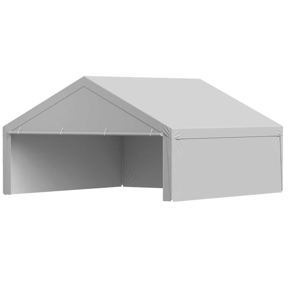 VEVOR Carport Replacement Canopy, 20 x 20 ft Potable Garage Tent Top Tarp with Sidewalls, UV-Resistant & Waterproof, Heavy Duty Car Shelter Tarp with Ball Buggees, Grey, Frame Not Included - CKPB2020FTHS0HU3N001V0 - view 10