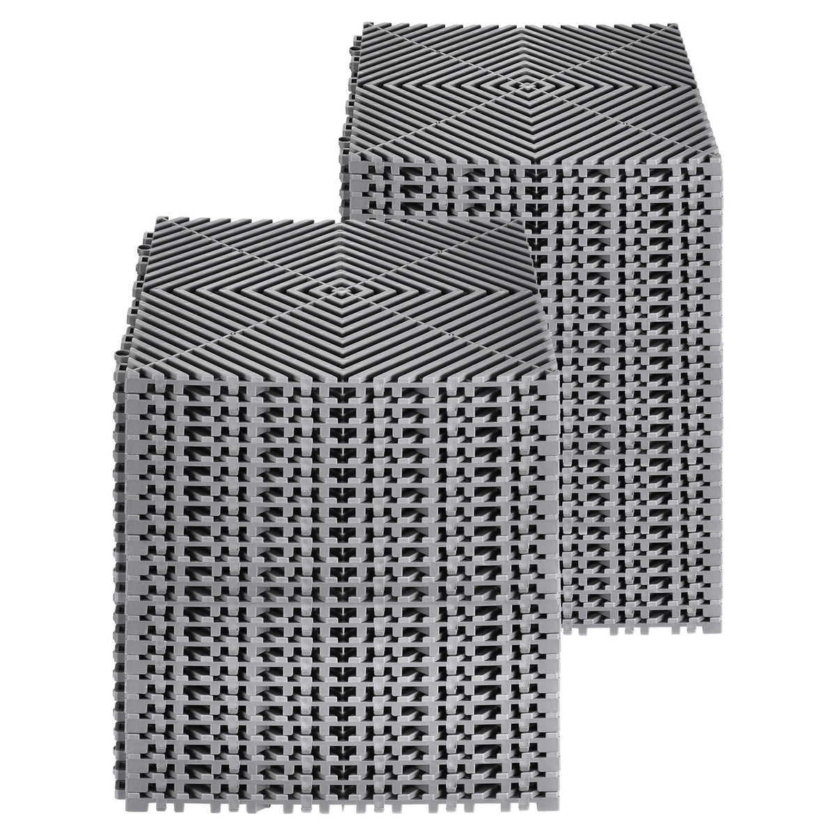 VEVOR Interlocking Drainage Mat, 12” x 12” Modular Interlocking Cushion, 55 Pcs Splicing Drainage Mats, Non-Slip Gray PP Drainage Floor Tile and Shower Mat, for Garage, Garden, Kitchen & Outdoor - CKPSD12X12IN4FGUZV0 - view 10
