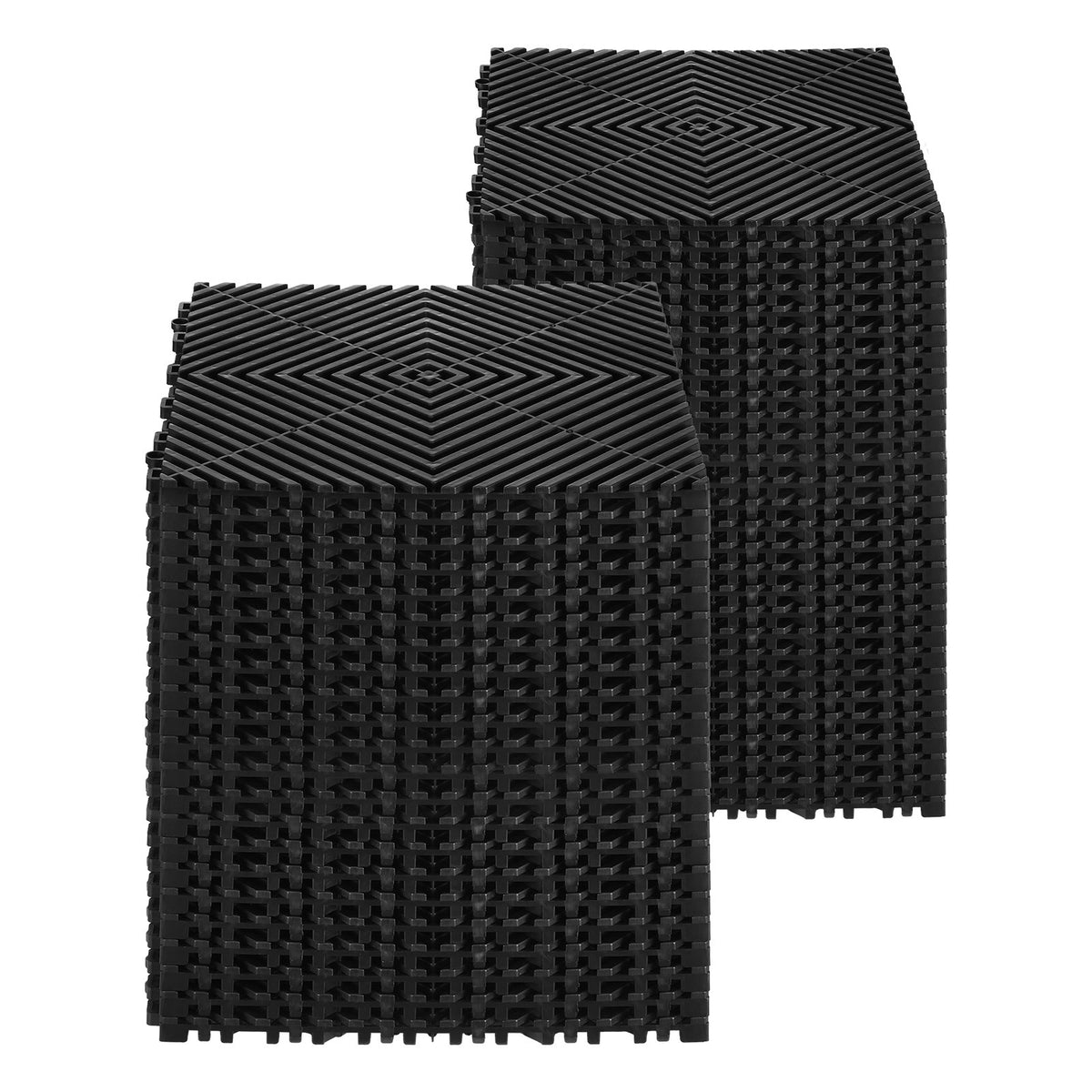 VEVOR Interlocking Drainage Mat, 12” x 12” Modular Interlocking Cushion, 50 Pcs Splicing Drainage Mats, Non-Slip Black PP Drainage Floor Tile and Shower Mat, for Garage, Garden, Kitchen & Outdoor - CKPSD12X12INH8T9BV0 - view 10