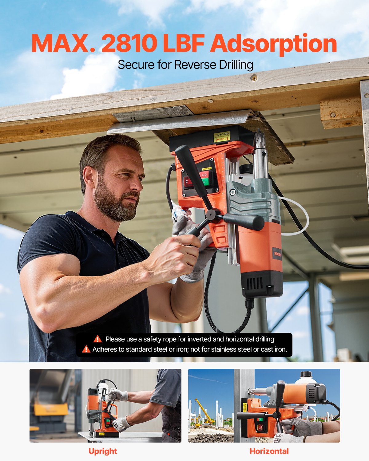 VEVOR Plate Magnetic Drill - Select Your Configuration - CLZJKXZ140MM1FIR5V1 - view 3
