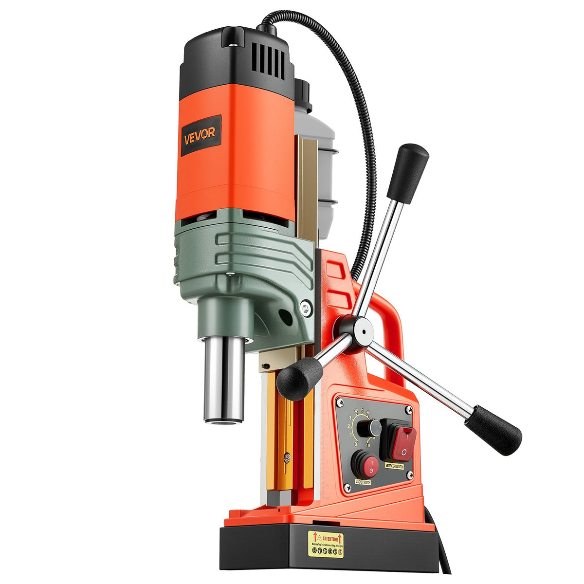 VEVOR Magnetic Drill Press, 1400 W, 2 in Boring Diameter, 2810 lbf Power Portable Mag Drill Press, 0–800 RPM Adjustable Speed, with Weldon Shank, for Metal Surface, Industrial and Home Improvement - CLZJPCSDJ50MZJK7N001V1 - view 10