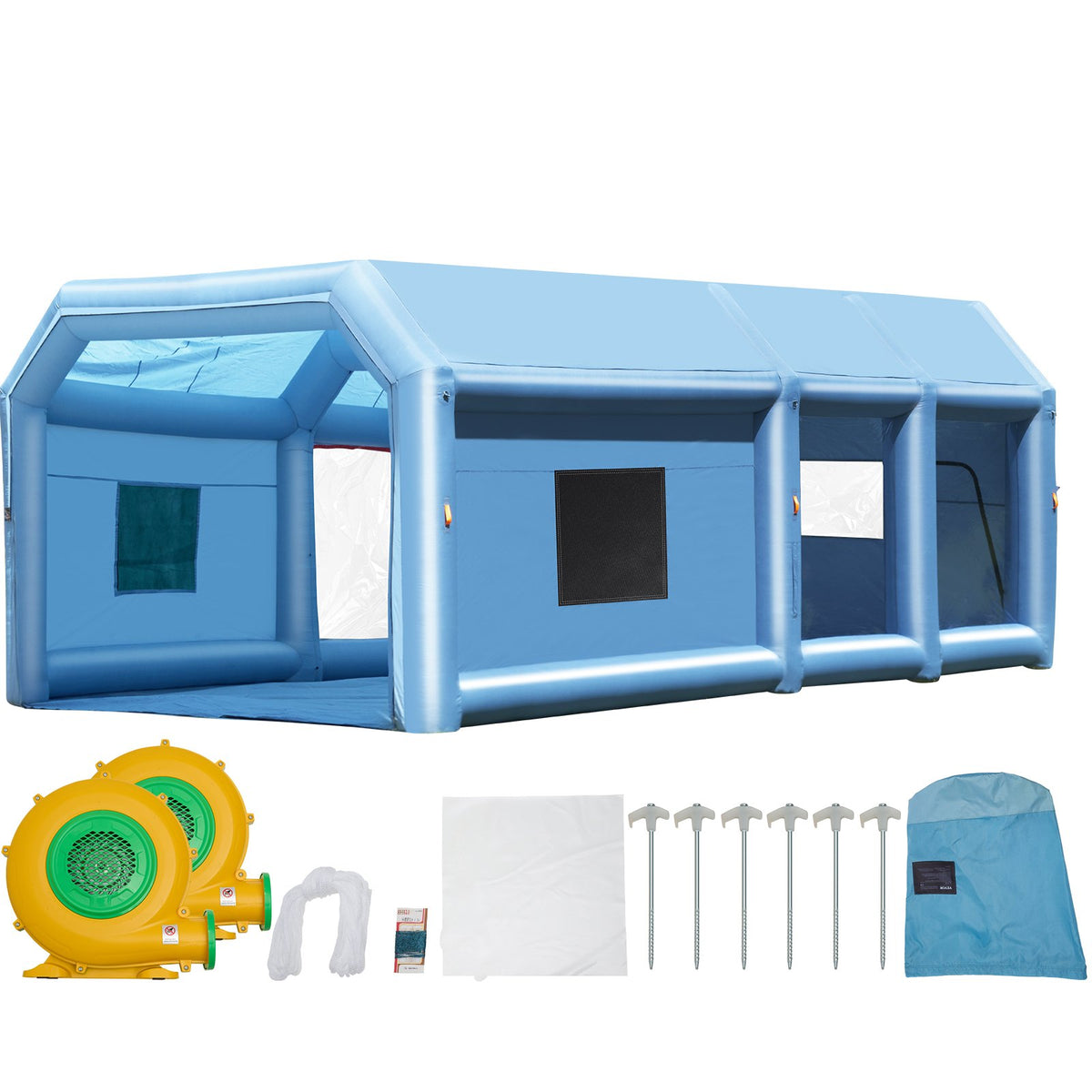 VEVOR Inflatable Paint Booth, 26.2 x 14.8 x 9.8 ft Inflatable Spray Booth, Portable Car Paint Booth for Small Truck, with 950W+750W Powerful Blowers and Air Filter System, Large Motorcycle, Midsize SU - CQSPQFLSKCGLK7J8AV1 - view 10
