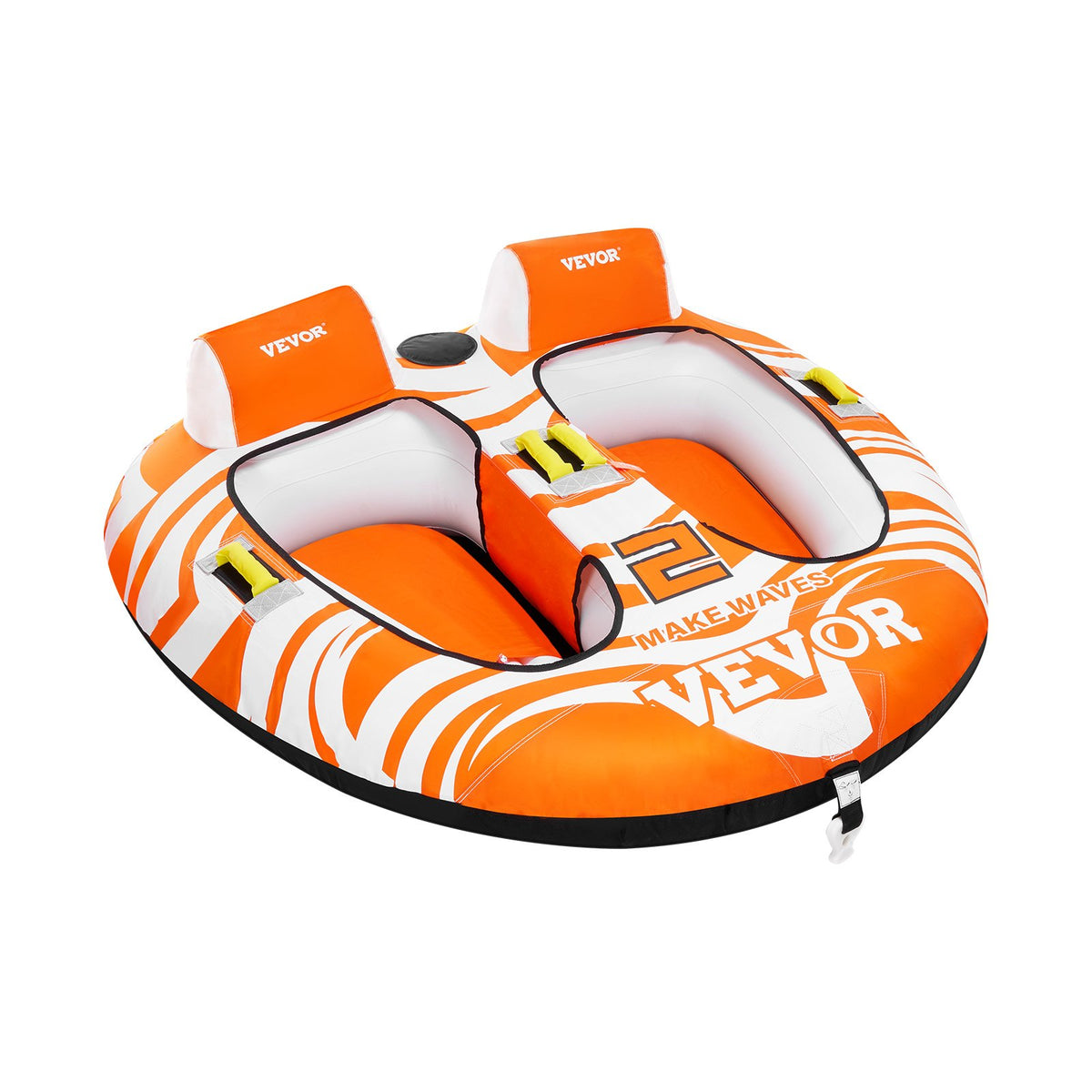 VEVOR Towable Tubes for Boating 2 Person, Inflatable Boat Tubes and Towables with 2 Cockpits, 340lbs Water Sport Tubes for Boat to Pull - with 840D Full Nylon Cover, Padded Grab Handles & Safety Valve - CQTL2MTT2R00JOEO4V0 - view 10