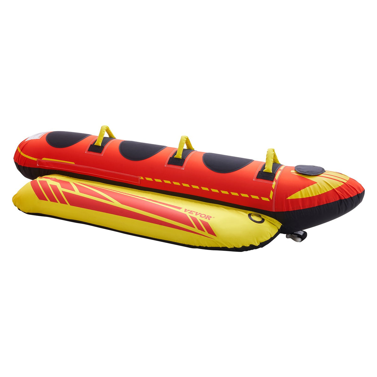 VEVOR Towable Tubes for Boating, 1-3 Riders Inflatable Boat Tubes and Towables, 510lbs Capacity Hot Dog Water Sport Tube for Boat to Pull - with Full Nylon Cover, Padded Handles & Speed Safety Valve - CQTL2QXK3R00F85JVV0 - view 10