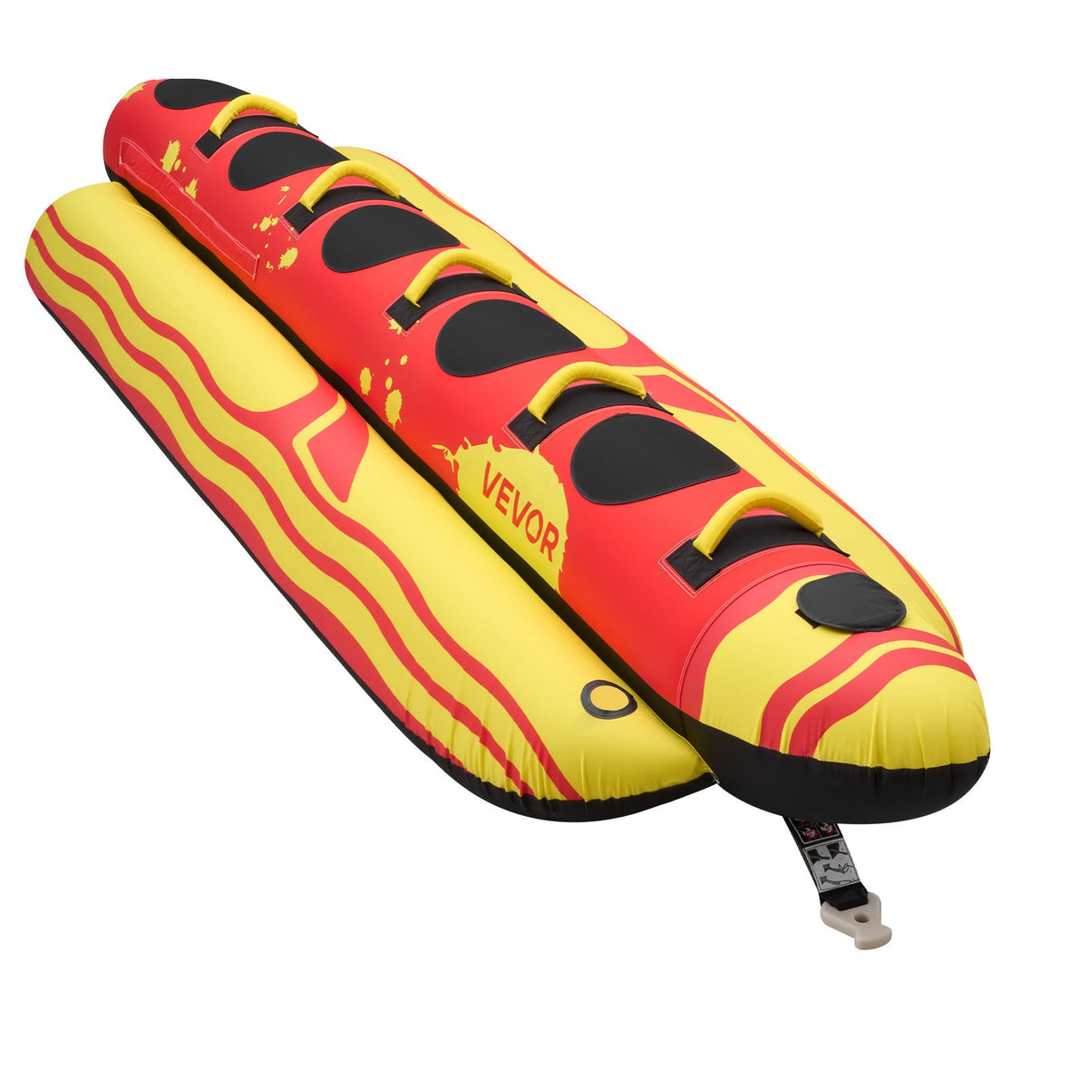 VEVOR Towable Tubes for Boating, 5 Riders Inflatable Boat Tubes and Towables, 850 lbs Capacity Water Sport Tube for Boat to Pull - with Full Nylon Cover, Padded Grip Handles & Safety Valve - CQTL3QXK5RHS7R40T001V0 - view 10