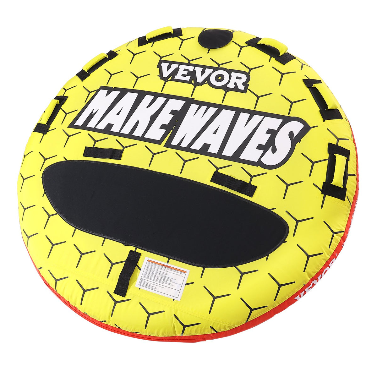 VEVOR Towable Tube for Boating, 1-3 Riders Inflatable Boat Tubes and Towables, 510 lbs, 63" Round Water Sport Towable Tubes for Boats to Pull, Full Nylon Cover, EVA Grab Handles and Speed Safety Valve - CQTLPDYX3R000A9FSV0 - view 10