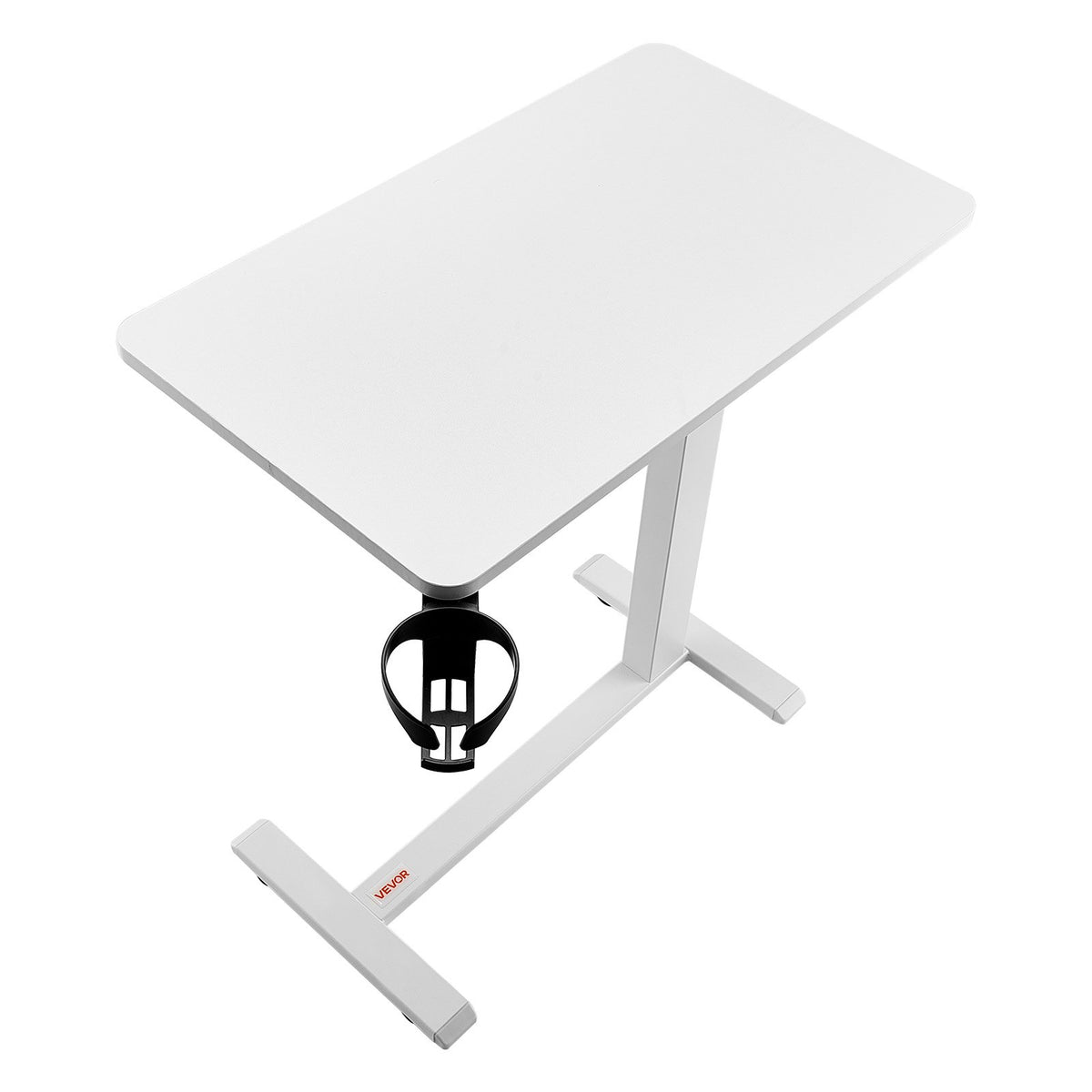 VEVOR Overbed Table, Mobile Bed Side Table with 4 Hidden Wheels, Height Adjustable Rolling Laptop Desk with Cup Holder, Portable Particleboard Over Bed Desk for Home, Office, Study, White - CSZGXDZZCSPBL8D3V001V0 - view 10
